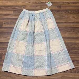 Vintage College-Town Textured Plaid Midi Skirt